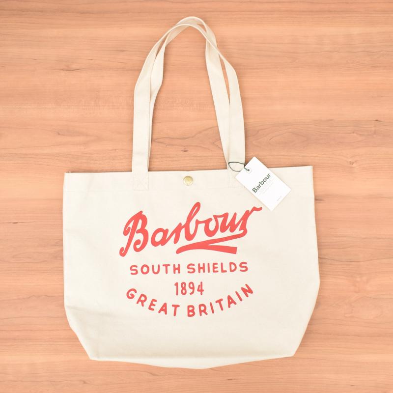 <br>BARBOUR (バブアー) SCRIPT LOGO CANVAS TOTE BAG (キャンバストートバッグ) UBA0752 RED