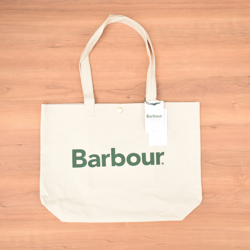 <br>BARBOUR (バブアー) SCRIPT LOGO CANVAS TOTE BAG (キャンバストートバッグ) UBA0733