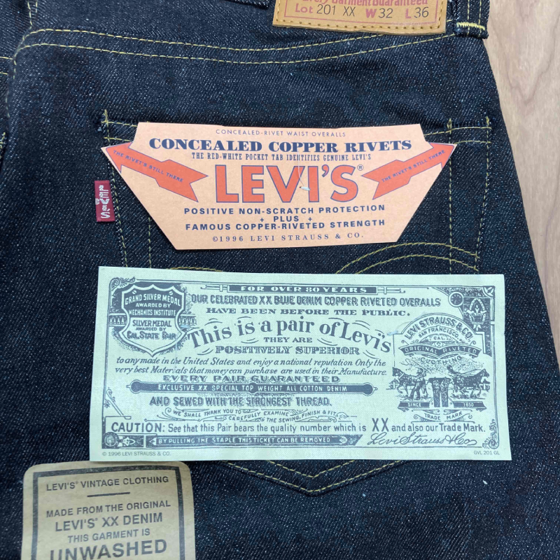 90％OFF】 バレンシア工場製 1937年モデル LEVI'S 201XX 201-0003 W36