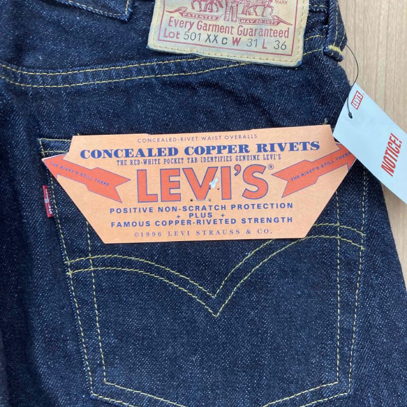 Levi's リーバイス 90s 501XXC 1937 BIG E 37201-0003 ビッグE USA製 ボタン裏555 バレンシア工場 隠しリベット デニムパンツ ジーンズ インディゴブルー系 34【美品】