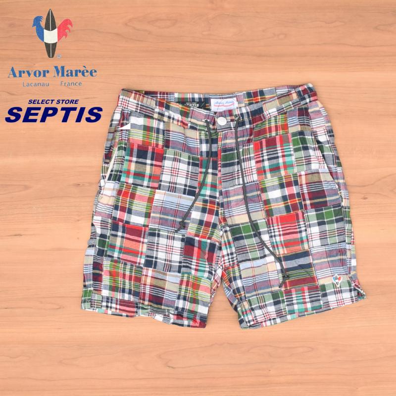 <br>ARVORMAREE (アルボーマレー) SEPTIS別注 BEACH WALKER (ビーチウォーカー) MADRAS PATCHWORK SHORTS (マドラスパッチワークショーツ)
