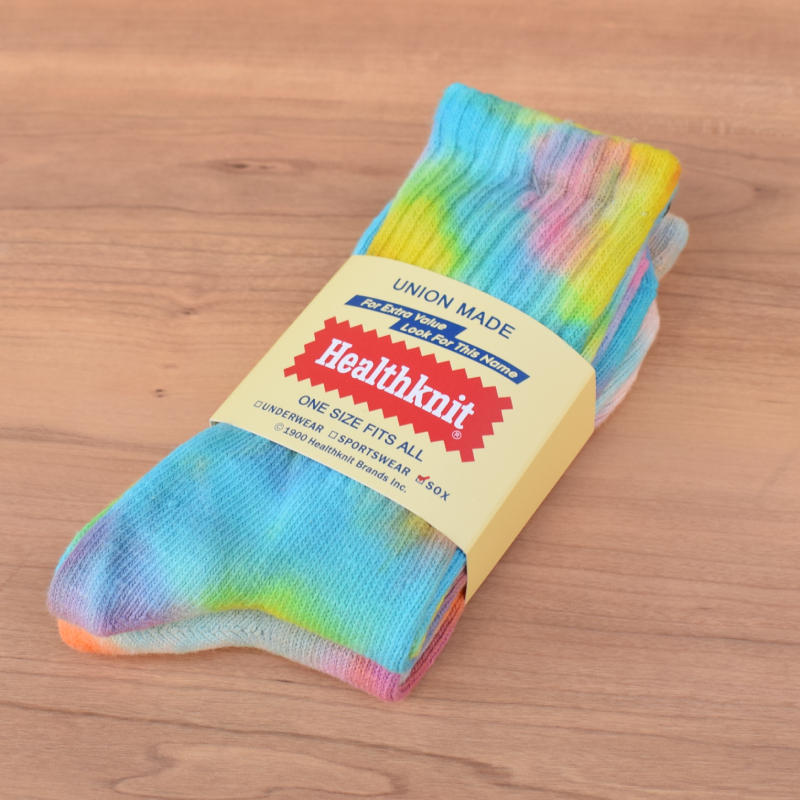 <br>HEALTHKNIT (ヘルスニット) 2P TIEDYE SOCKS (2パック タイダイ染めソックス)