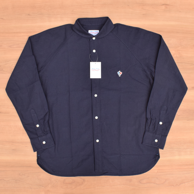 <br>ARVOR MAREE(アルボーマレー) L/S F/O SAILOR COLLAR SHIRTS(長袖 セーラーカラー フルオープンシャツ) OXFORD(オックスフォード) NAVY
