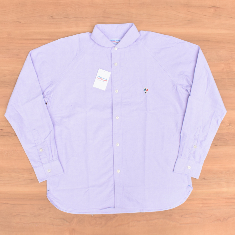 <br>ARVOR MAREE(アルボーマレー) L/S F/O SAILOR COLLAR SHIRTS(長袖 セーラーカラー フルオープンシャツ) OXFORD(オックスフォード) LAVENDER
